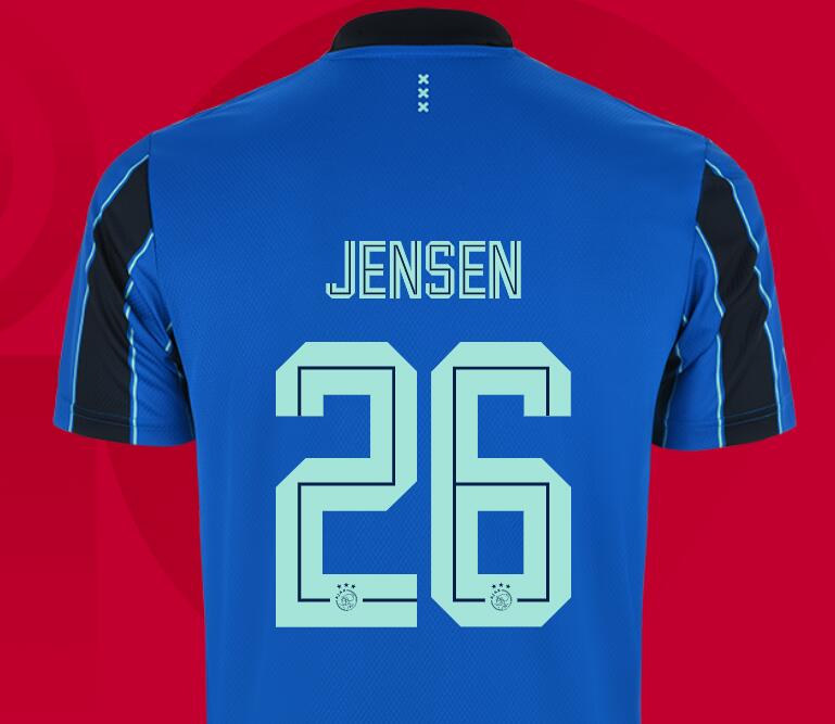 2021/22 Ajax Away Kit Soccer Jersey with JENSEN 26 printing